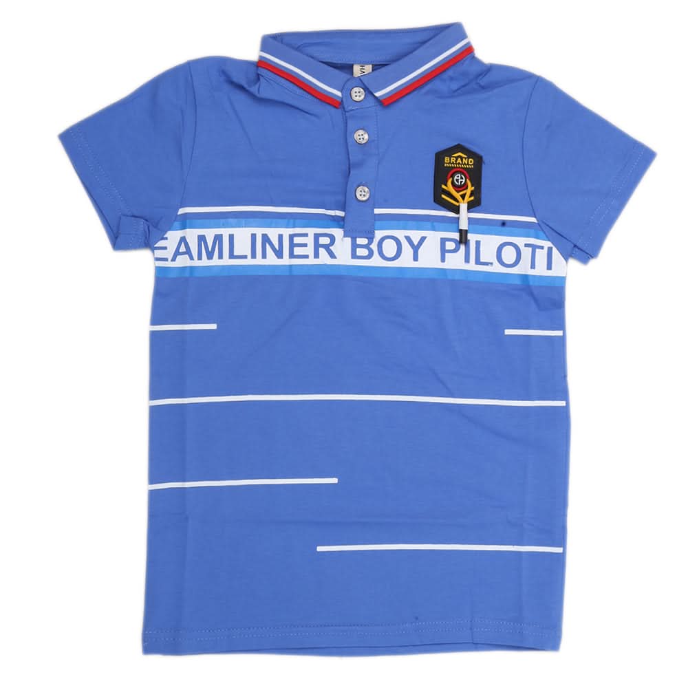 Boys Half Sleeves Polo T-Shirt - Blue, Kids, Boys T-Shirts, Chase Value, Chase Value