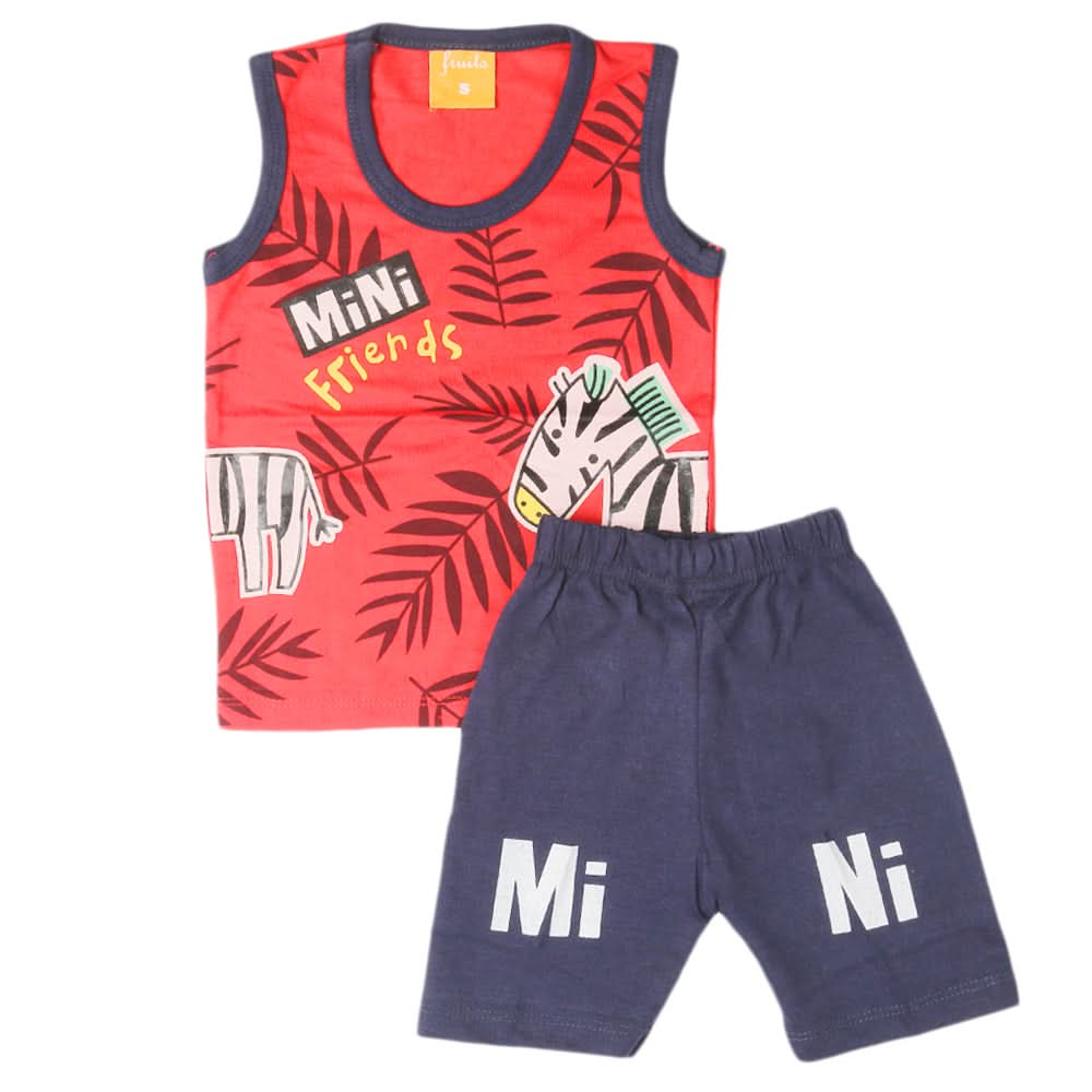 Boys Sando Suit - Red, Kids, Boys Sets And Suits, Chase Value, Chase Value
