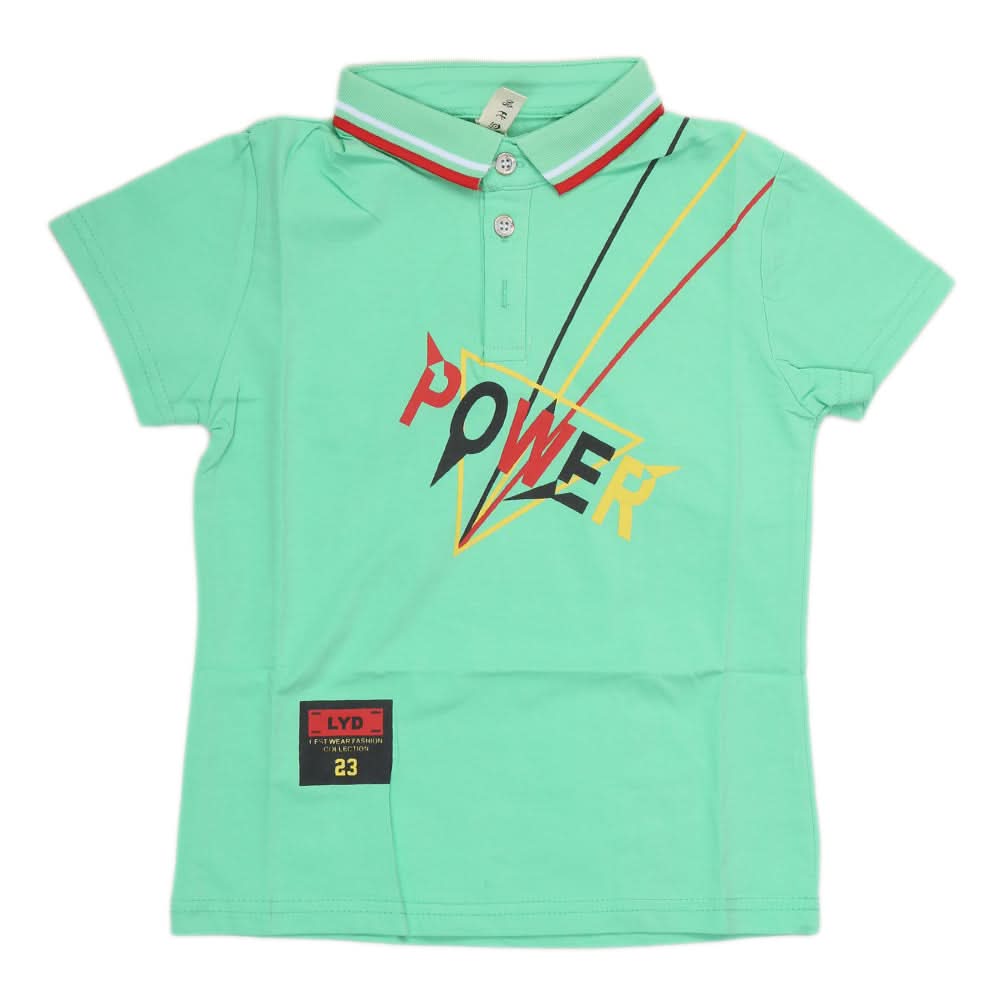 Boys Half Sleeves Polo T-Shirt - Green, Kids, Boys T-Shirts, Chase Value, Chase Value