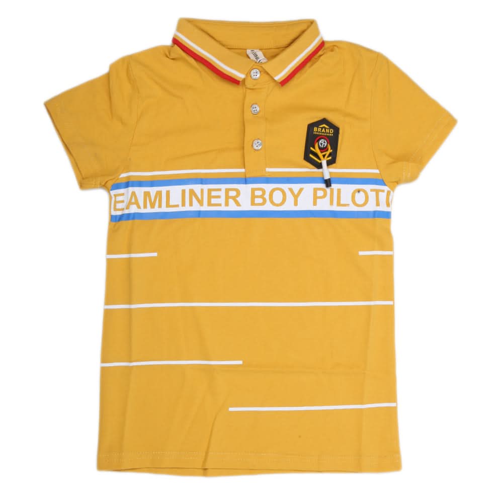 Boys Half Sleeves Polo T-Shirt - Yellow, Kids, Boys T-Shirts, Chase Value, Chase Value