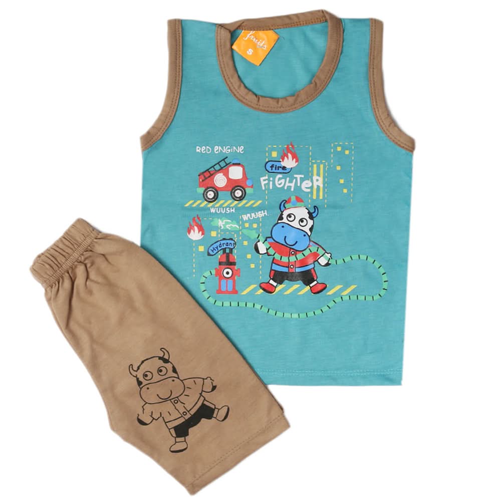 Boys Sando Suit - Steel Green, Kids, Boys Sets And Suits, Chase Value, Chase Value