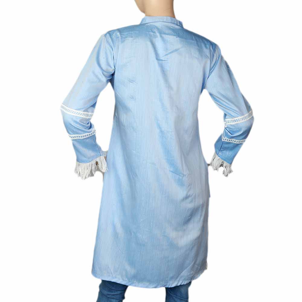 Women's Plain Kurti - Blue, Women, Ready Kurtis, Chase Value, Chase Value