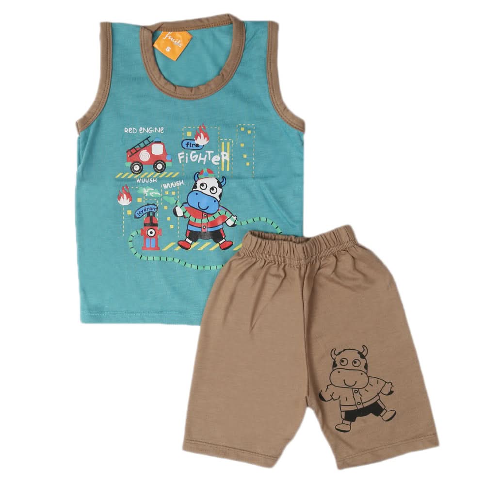 Boys Sando Suit - Steel Green, Kids, Boys Sets And Suits, Chase Value, Chase Value