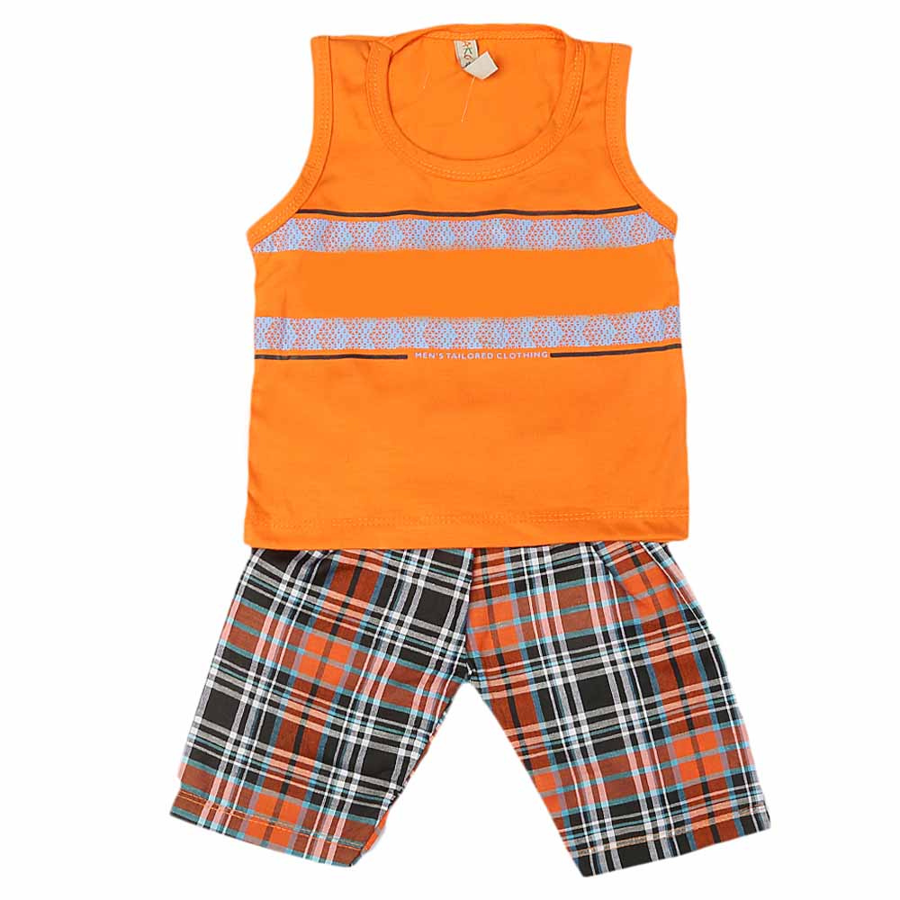 Boys 2 Pcs Suit Sando - Orange, Kids, Boys Sets And Suits, Chase Value, Chase Value