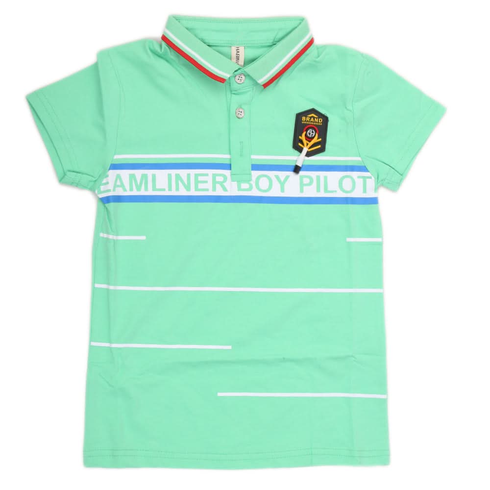 Boys Half Sleeves Polo T-Shirt - Sea Green, Kids, Boys T-Shirts, Chase Value, Chase Value