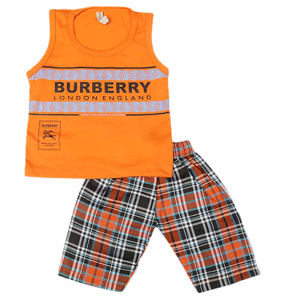 Boys 2 Pcs Suit Sando - Orange, Kids, Boys Sets And Suits, Chase Value, Chase Value