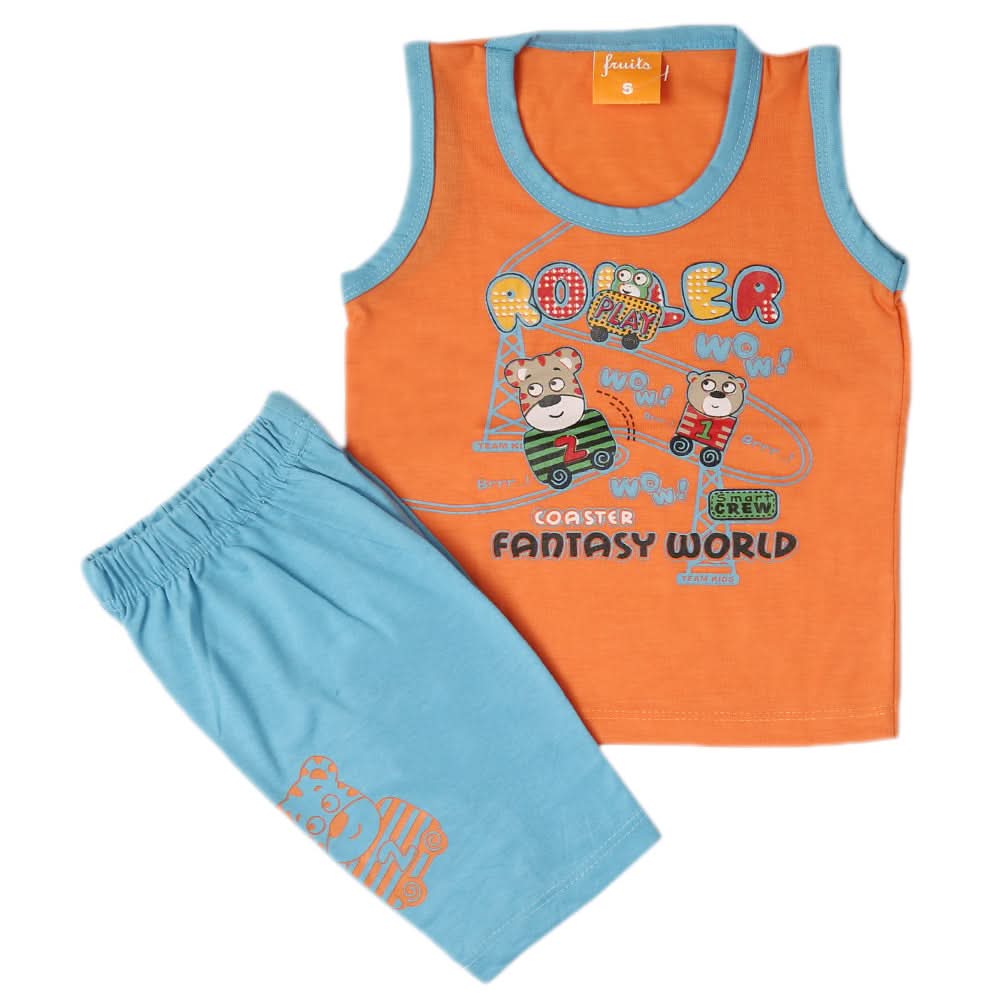 Boys Sando Suit - Orange, Kids, Boys Sets And Suits, Chase Value, Chase Value