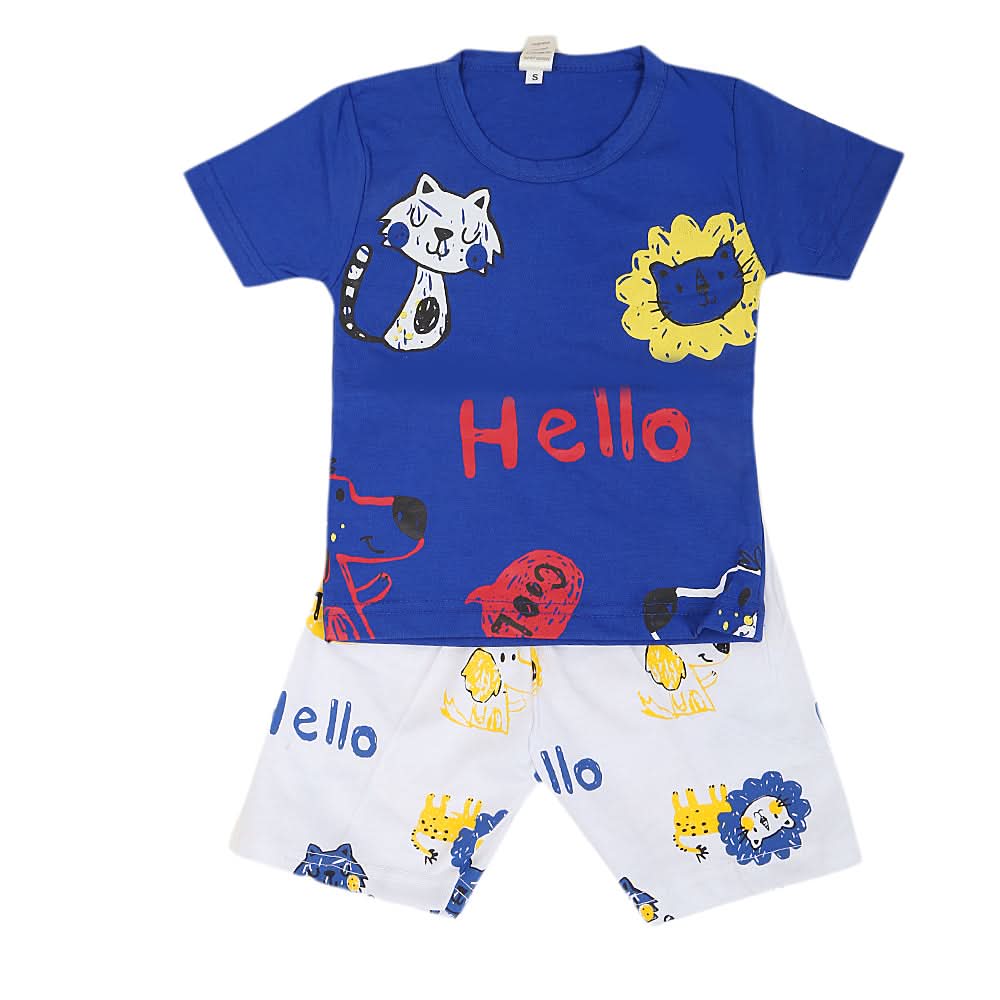Boys Half Sleeves Short Suit - Blue, Kids, Boys Sets And Suits, Chase Value, Chase Value