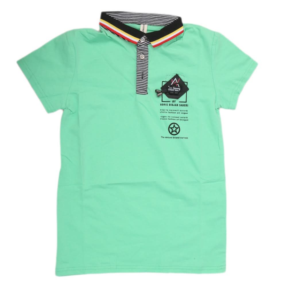 Boys Half Sleeves Polo T-Shirt - Green, Kids, Boys T-Shirts, Chase Value, Chase Value