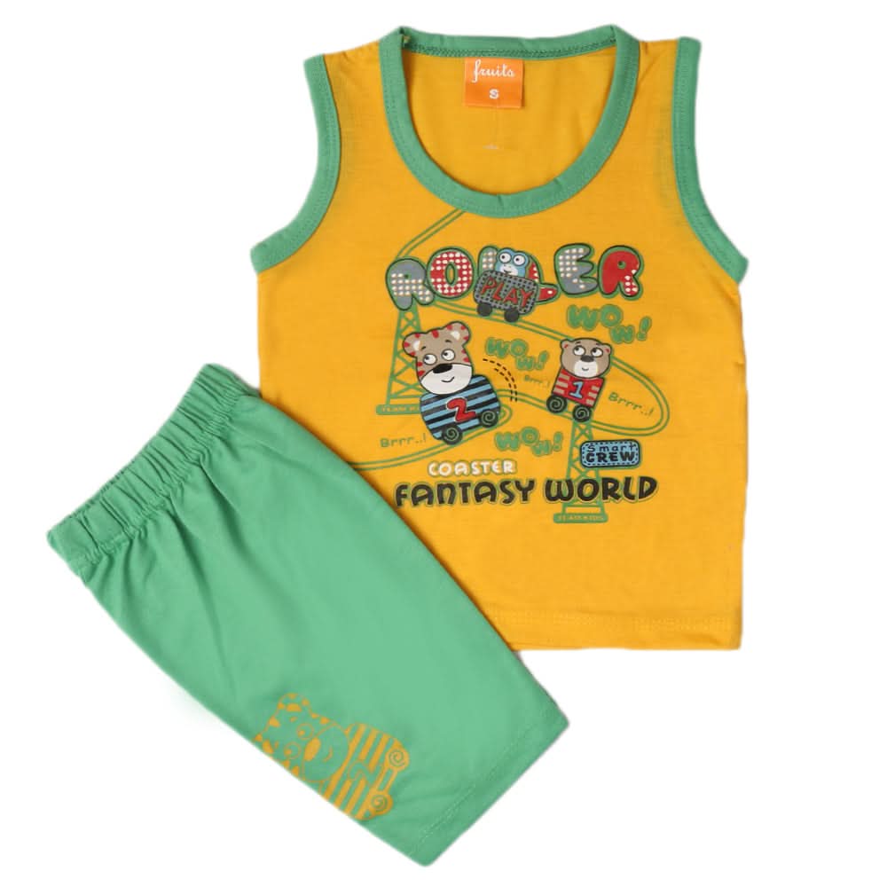 Boys Sando Suit - Yellow, Kids, Boys Sets And Suits, Chase Value, Chase Value