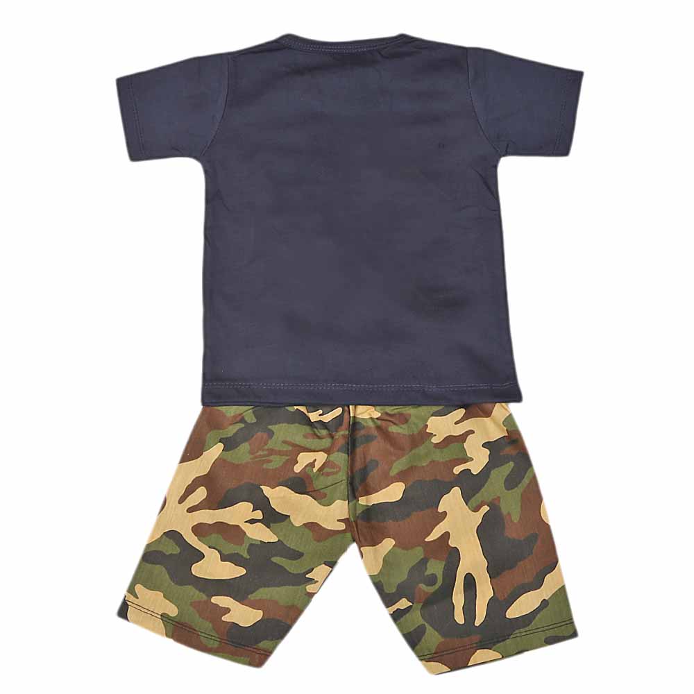 Boys 2 Pcs Suit Half Sleeves - Navy Blue, Kids, Boys Sets And Suits, Chase Value, Chase Value