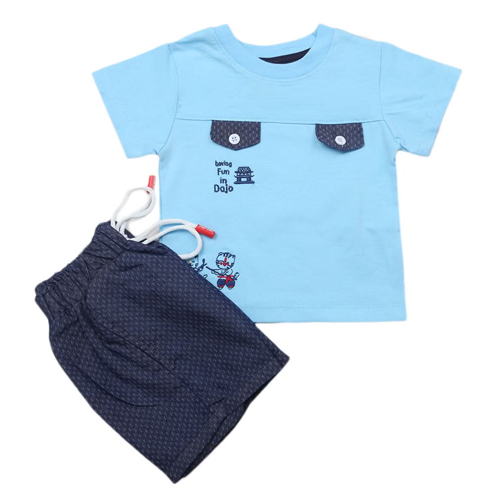 Newborns Half Sleeves Girls Suit - Light Blue, Kids, Newborn Girls Sets And Suits, Chase Value, Chase Value