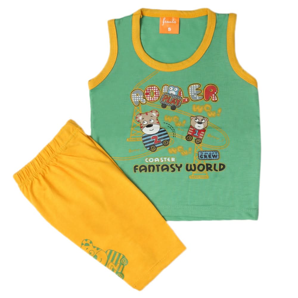 Boys Sando Suit - Green, Kids, Boys Sets And Suits, Chase Value, Chase Value