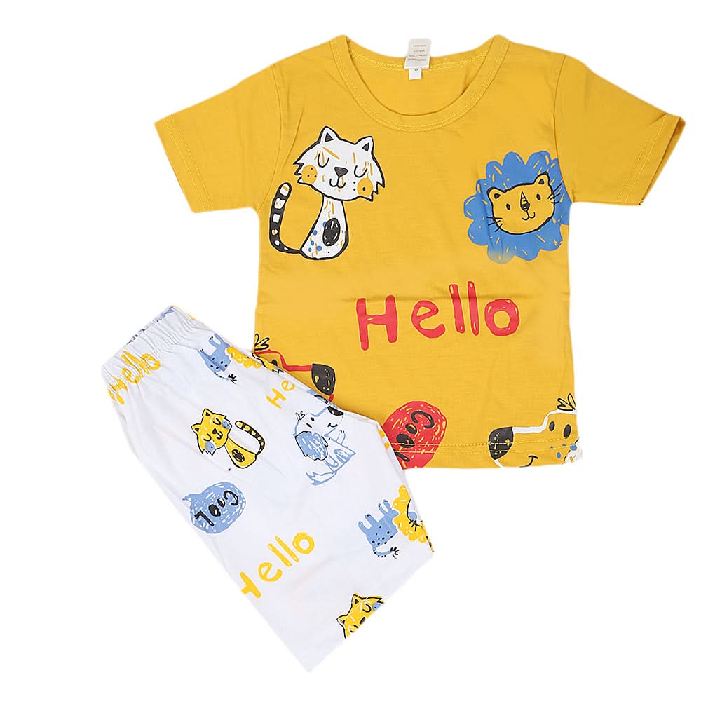 Boys Half Sleeves Short Suit - Yellow, Kids, Boys Sets And Suits, Chase Value, Chase Value