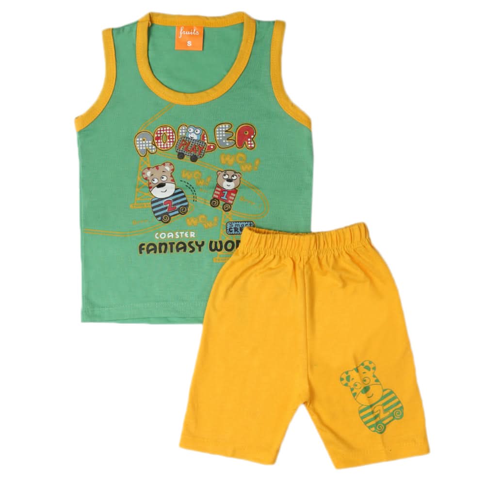 Boys Sando Suit - Green, Kids, Boys Sets And Suits, Chase Value, Chase Value
