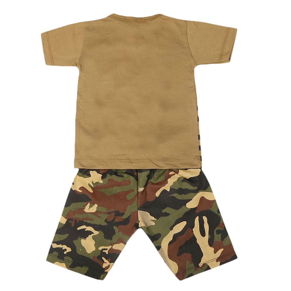 Boys 2 Pcs Suit Half Sleeves - Khaki, Kids, Boys Sets And Suits, Chase Value, Chase Value