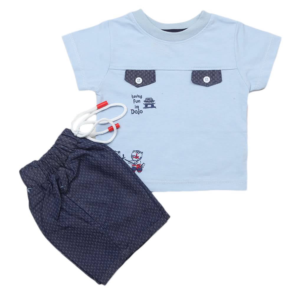 Newborns Half Sleeves Girls Suit - Blue, Kids, Newborn Girls Sets And Suits, Chase Value, Chase Value