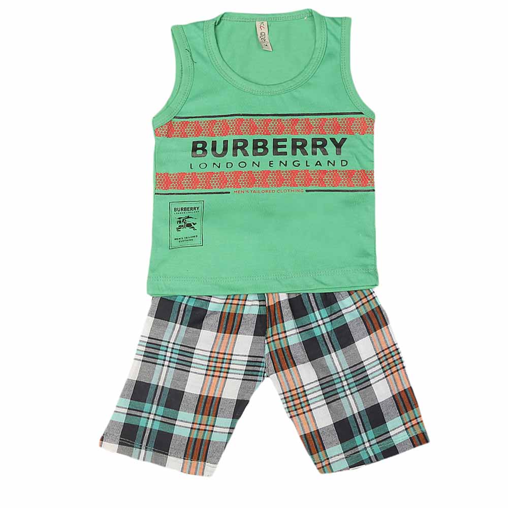 Boys 2 Pcs Suit Sando - Green, Kids, Boys Sets And Suits, Chase Value, Chase Value