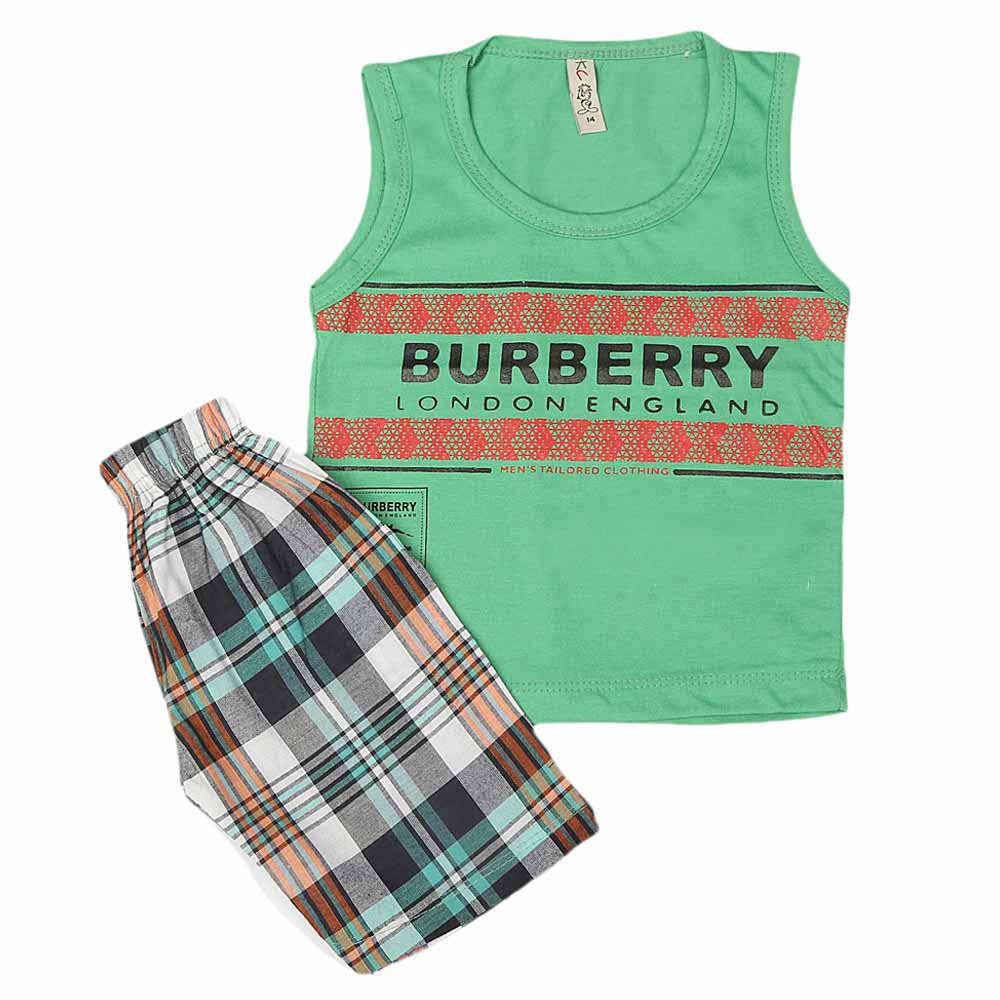 Boys 2 Pcs Suit Sando - Green, Kids, Boys Sets And Suits, Chase Value, Chase Value