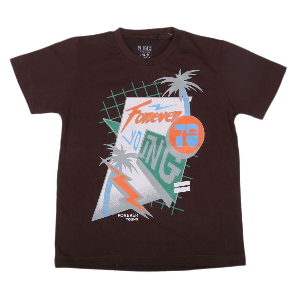 Boys Half Sleeves Jersey T-Shirt - Coffee, Kids, Boys T-Shirts, Chase Value, Chase Value