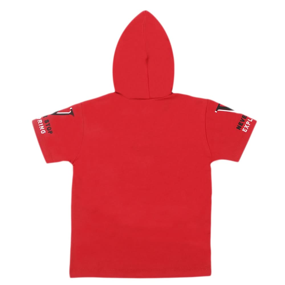 Boys Hoodie T-Shirt - Red, Kids, Boys T-Shirts, Chase Value, Chase Value