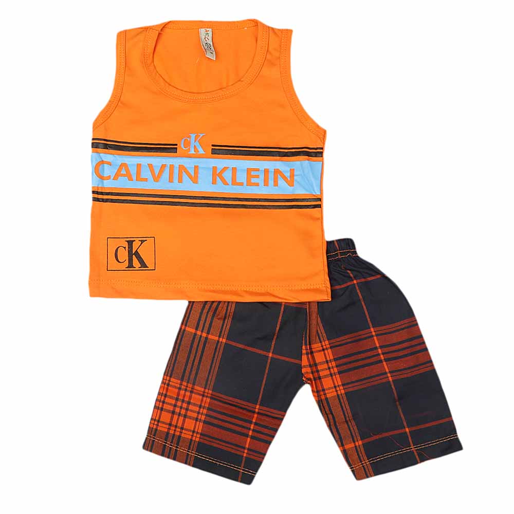 Boys 2 Pcs Suit Sando - Orange, Kids, Boys Sets And Suits, Chase Value, Chase Value