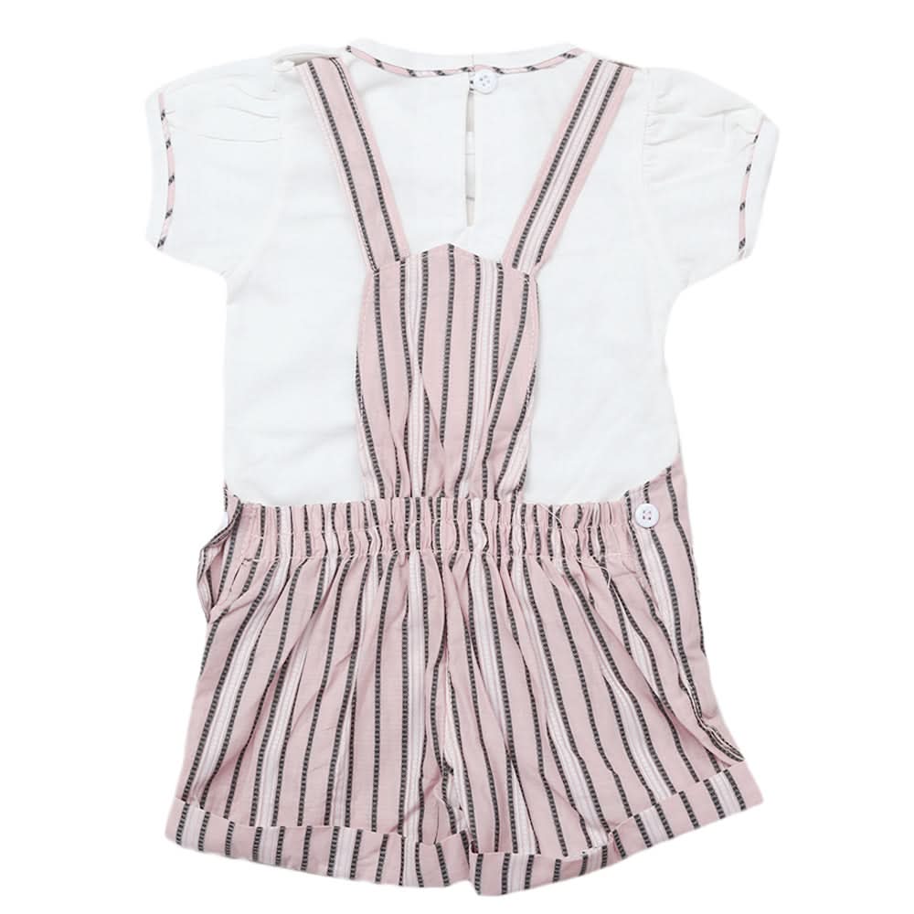 Newborns Half Sleeves Girls Romper - Tea Pink, Kids, Newborn Girls Rompers, Chase Value, Chase Value