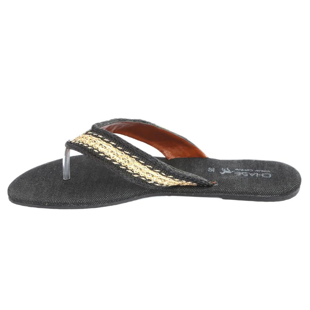 Girls Fancy Slippers (KL-004) - Black, Kids, Girls Slippers, Chase Value, Chase Value