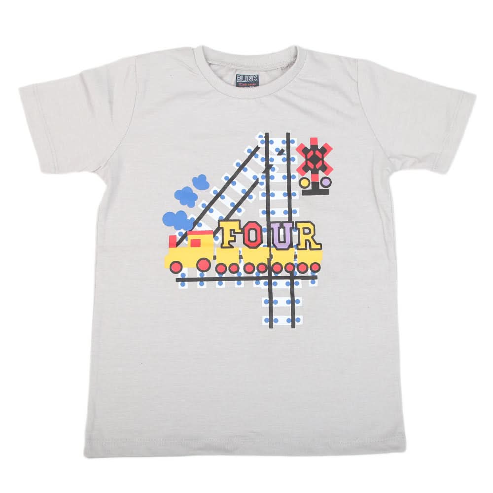 Boys Half Sleeves Jersey T-Shirt 4146 - Light Grey, Kids, Boys T-Shirts, Chase Value, Chase Value