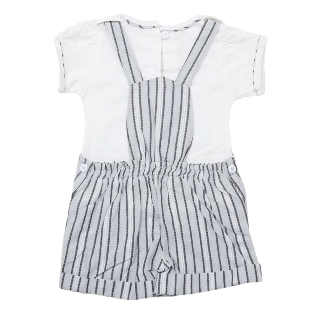 Newborns Half Sleeves Girls Romper - Grey, Kids, Newborn Girls Rompers, Chase Value, Chase Value