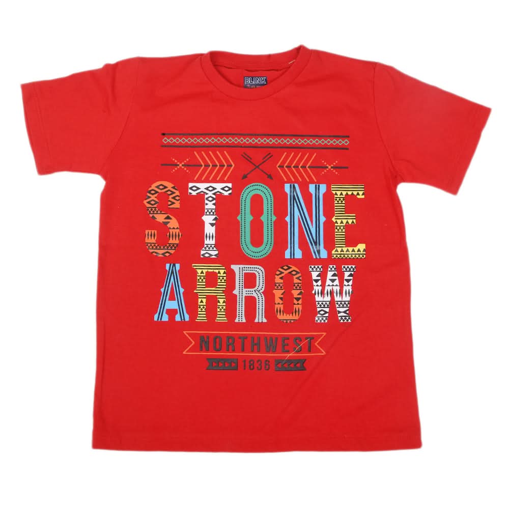 Boys Half Sleeves T-Shirt 3980 - Red, Kids, Boys T-Shirts, Chase Value, Chase Value
