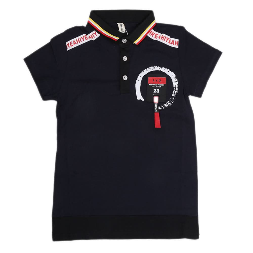 Boys Half Sleeves Polo T-Shirt - Navy Blue, Kids, Boys T-Shirts, Chase Value, Chase Value