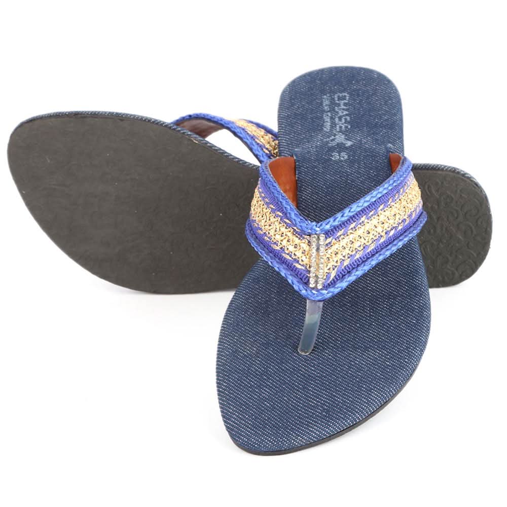 Girls Fancy Slippers (KL-004) - Blue, Kids, Girls Slippers, Chase Value, Chase Value