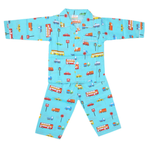 Boys Full Sleeves Night Suit - Sea Green, Kids, Boys Sets And Suits, Chase Value, Chase Value