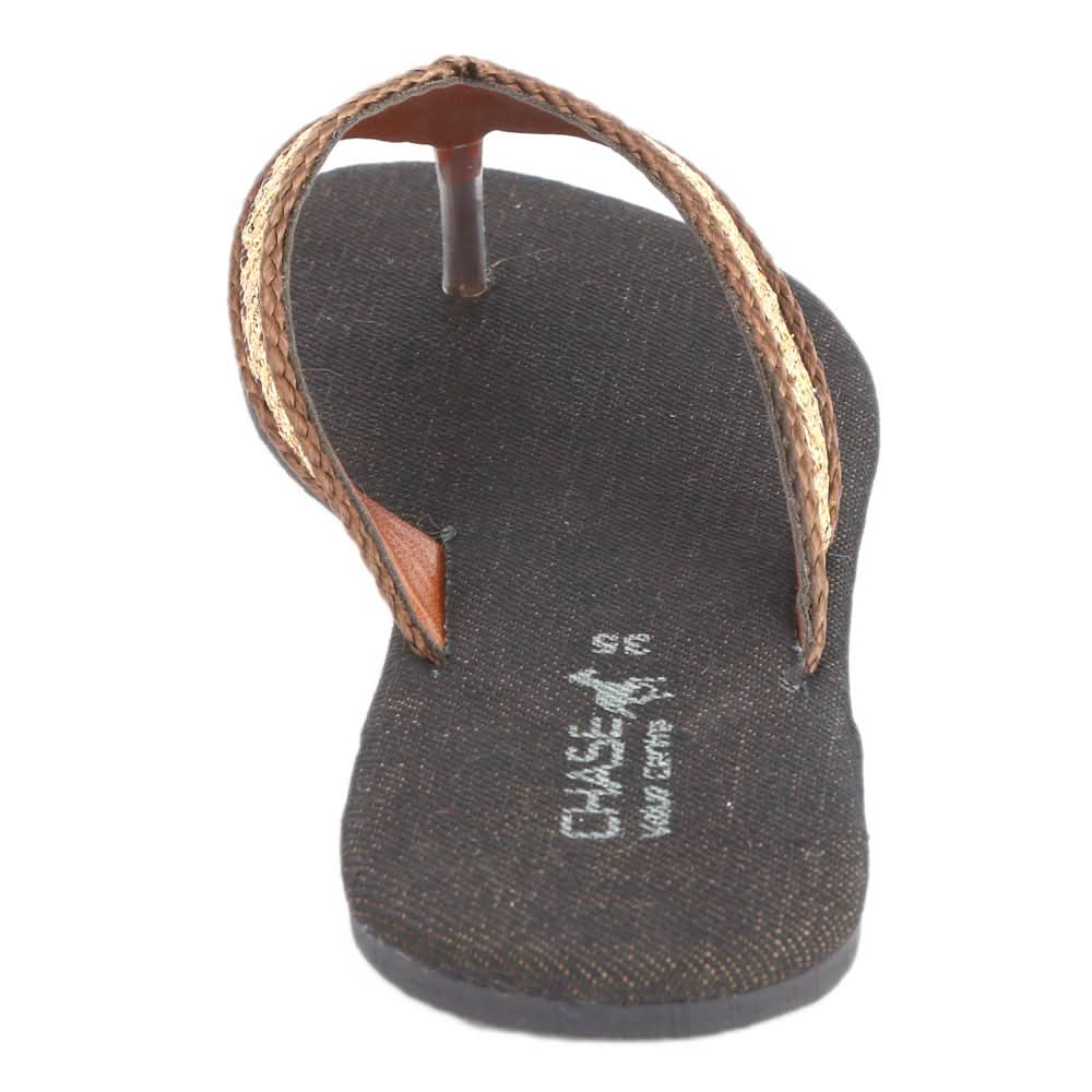 Girls Fancy Slippers (KL-004) - Brown, Kids, Girls Slippers, Chase Value, Chase Value