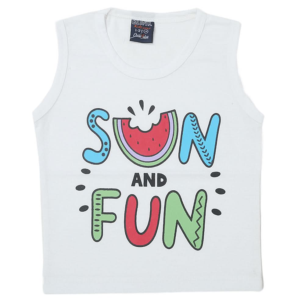 Girl's Sando T-Shirts - White, Kids, Girls T-Shirts, Chase Value, Chase Value