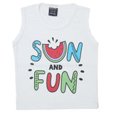 Girl's Sando T-Shirts - White, Kids, Girls T-Shirts, Chase Value, Chase Value