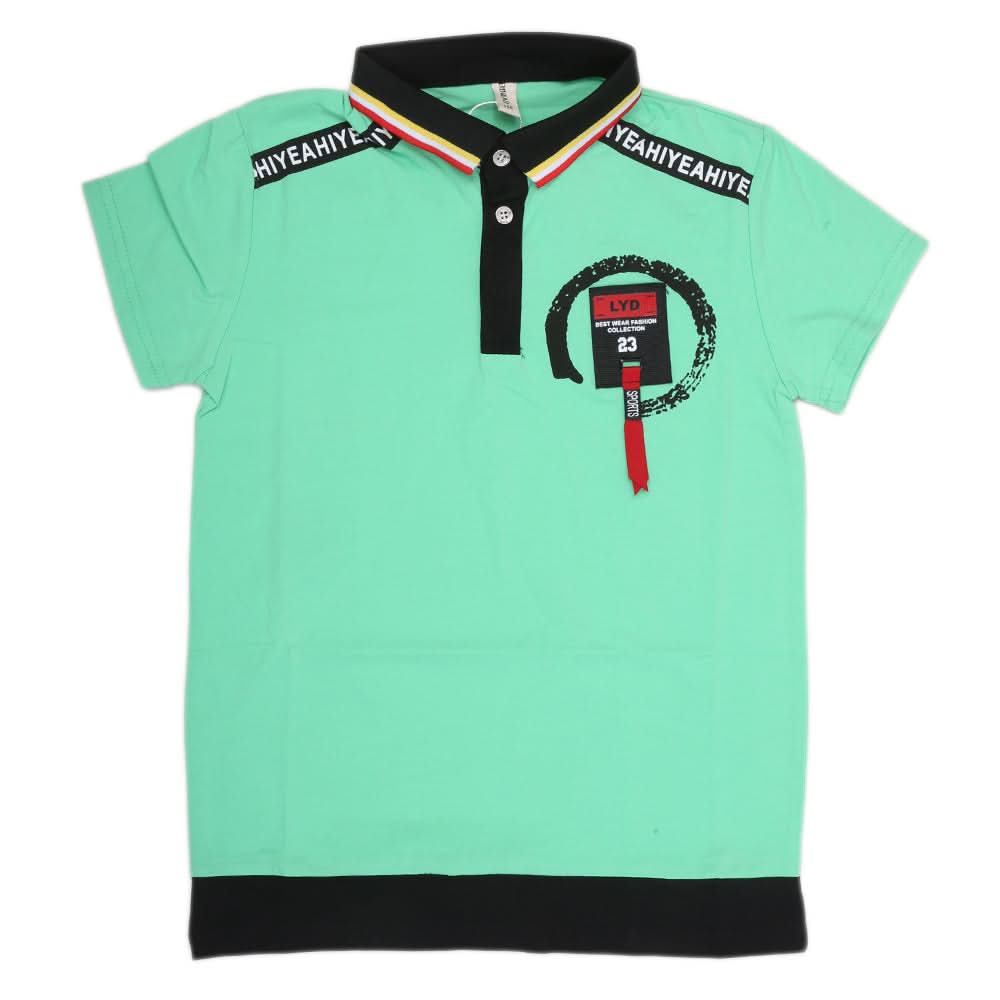 Boys Half Sleeves Polo T-Shirt - Green, Kids, Boys T-Shirts, Chase Value, Chase Value