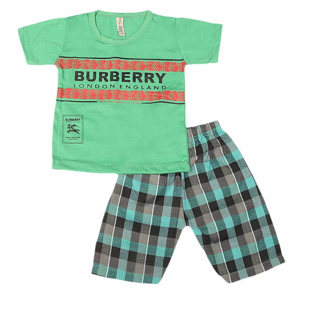 Boys 2 Pcs Suit Half Sleeves - Green, Kids, Boys Sets And Suits, Chase Value, Chase Value