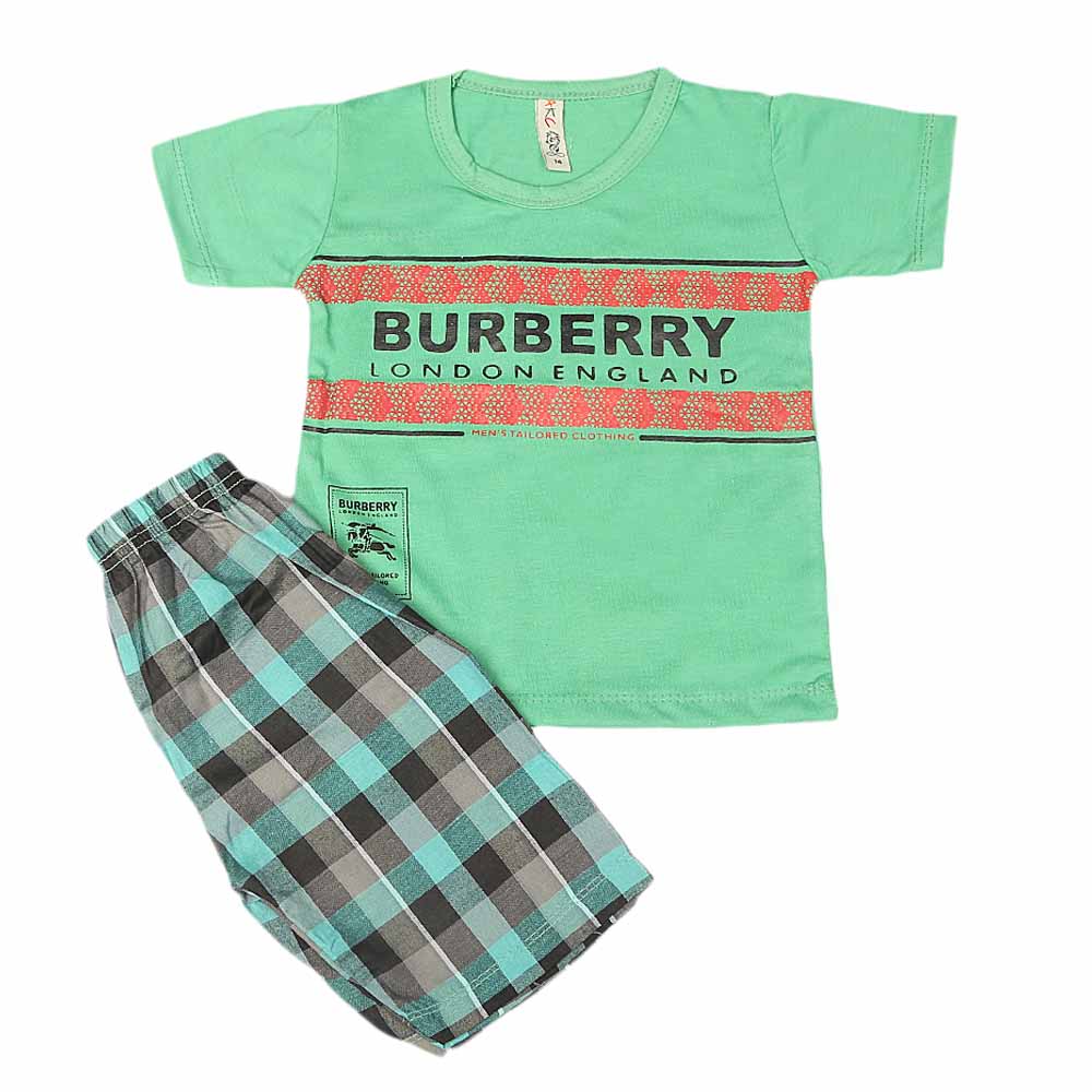 Boys 2 Pcs Suit Half Sleeves - Green, Kids, Boys Sets And Suits, Chase Value, Chase Value