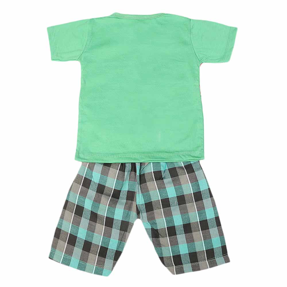 Boys 2 Pcs Suit Half Sleeves - Green, Kids, Boys Sets And Suits, Chase Value, Chase Value