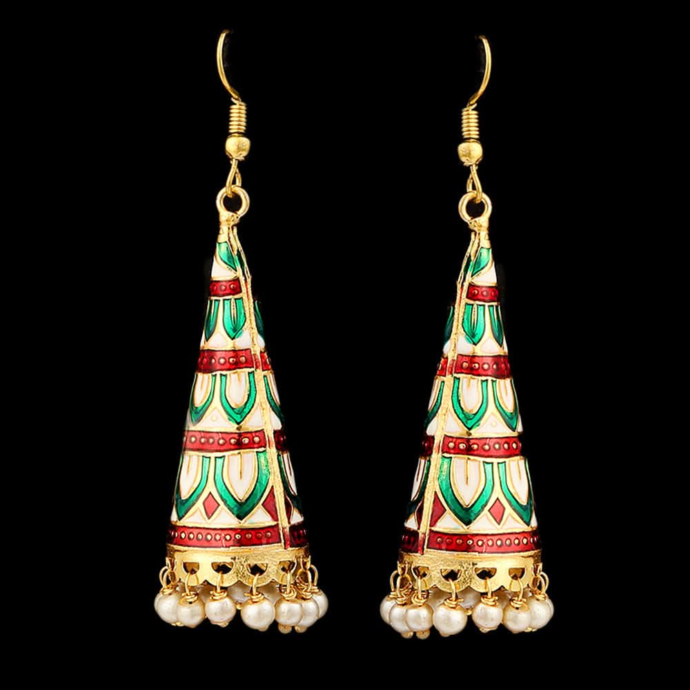 Women's Fancy Ear Jhumki - Golden - White, Jewellery, Chase Value, Chase Value