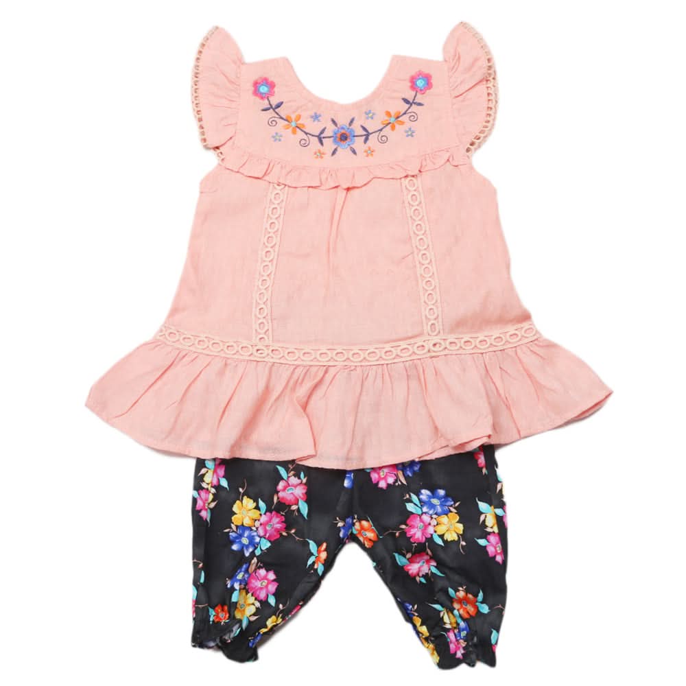 Newborns Half Sleeves Girls Suit - Peach, Kids, Newborn Girls Sets And Suits, Chase Value, Chase Value