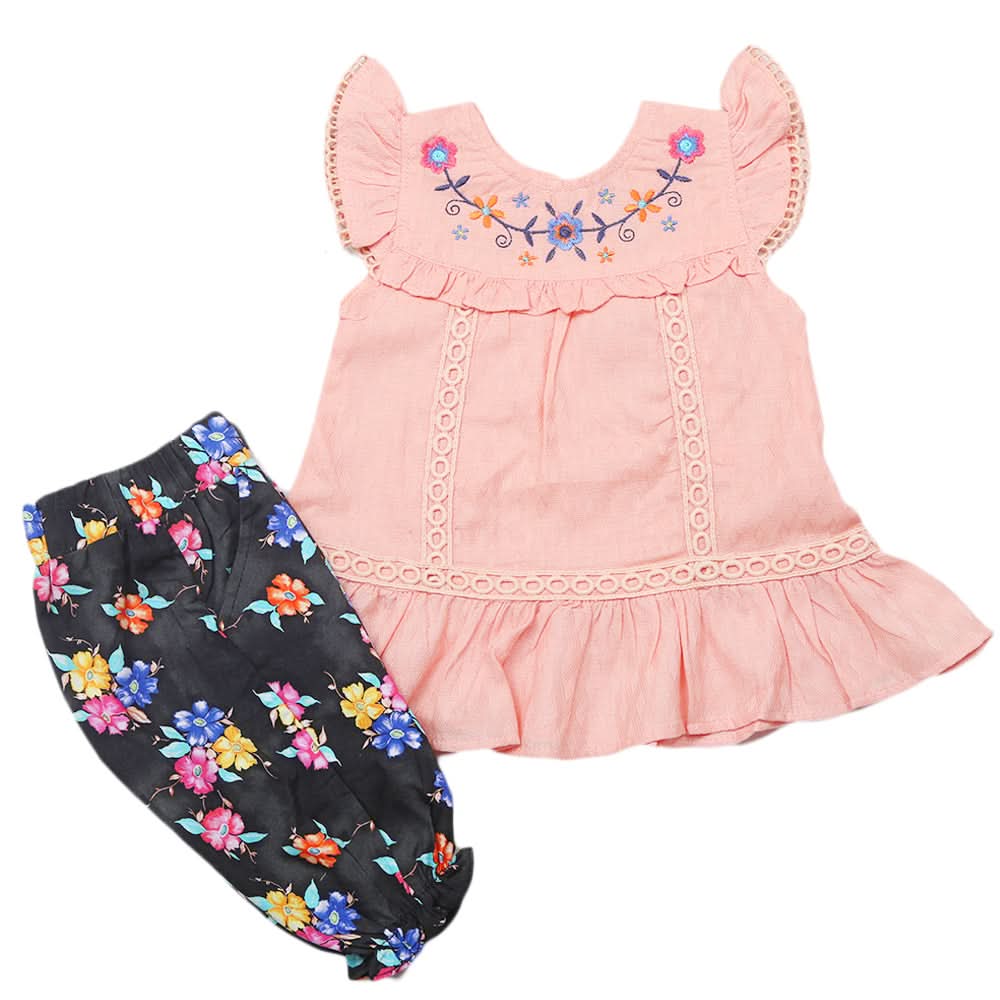 Newborns Half Sleeves Girls Suit - Peach, Kids, Newborn Girls Sets And Suits, Chase Value, Chase Value