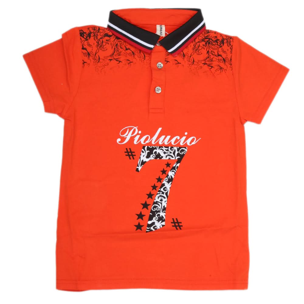 Boys Half Sleeves Polo T-Shirt - Orange, Kids, Boys T-Shirts, Chase Value, Chase Value