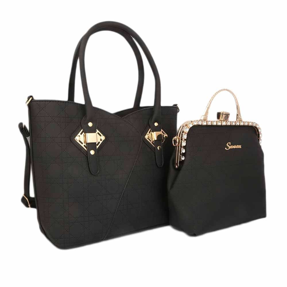 Women's Handbag (223J) 2 Pcs - Black, Women, Bags, Chase Value, Chase Value