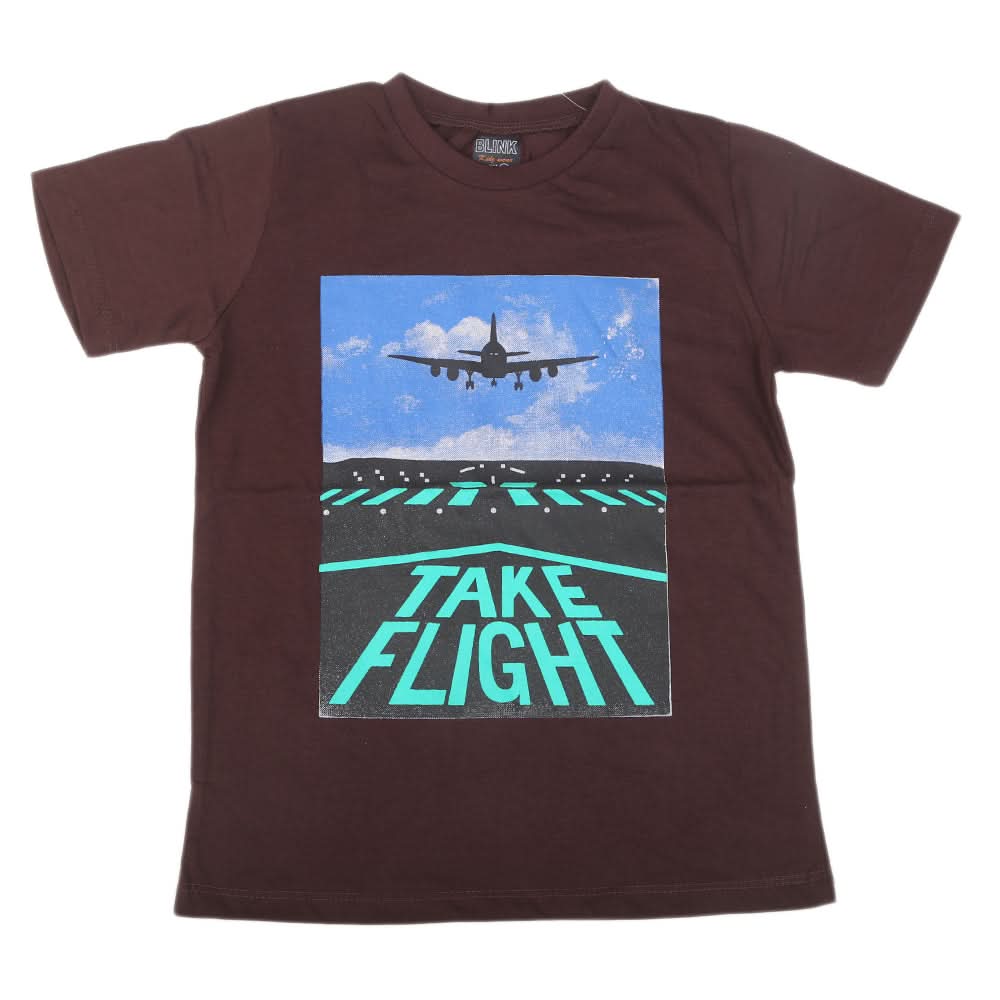 Boys Half Sleeves Jersey T-Shirt 4150 - Brown, Kids, Boys T-Shirts, Chase Value, Chase Value