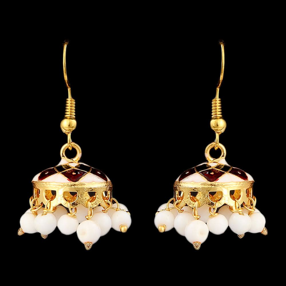 Women's Fancy Ear Jhumki - Golden - White, Jewellery, Chase Value, Chase Value