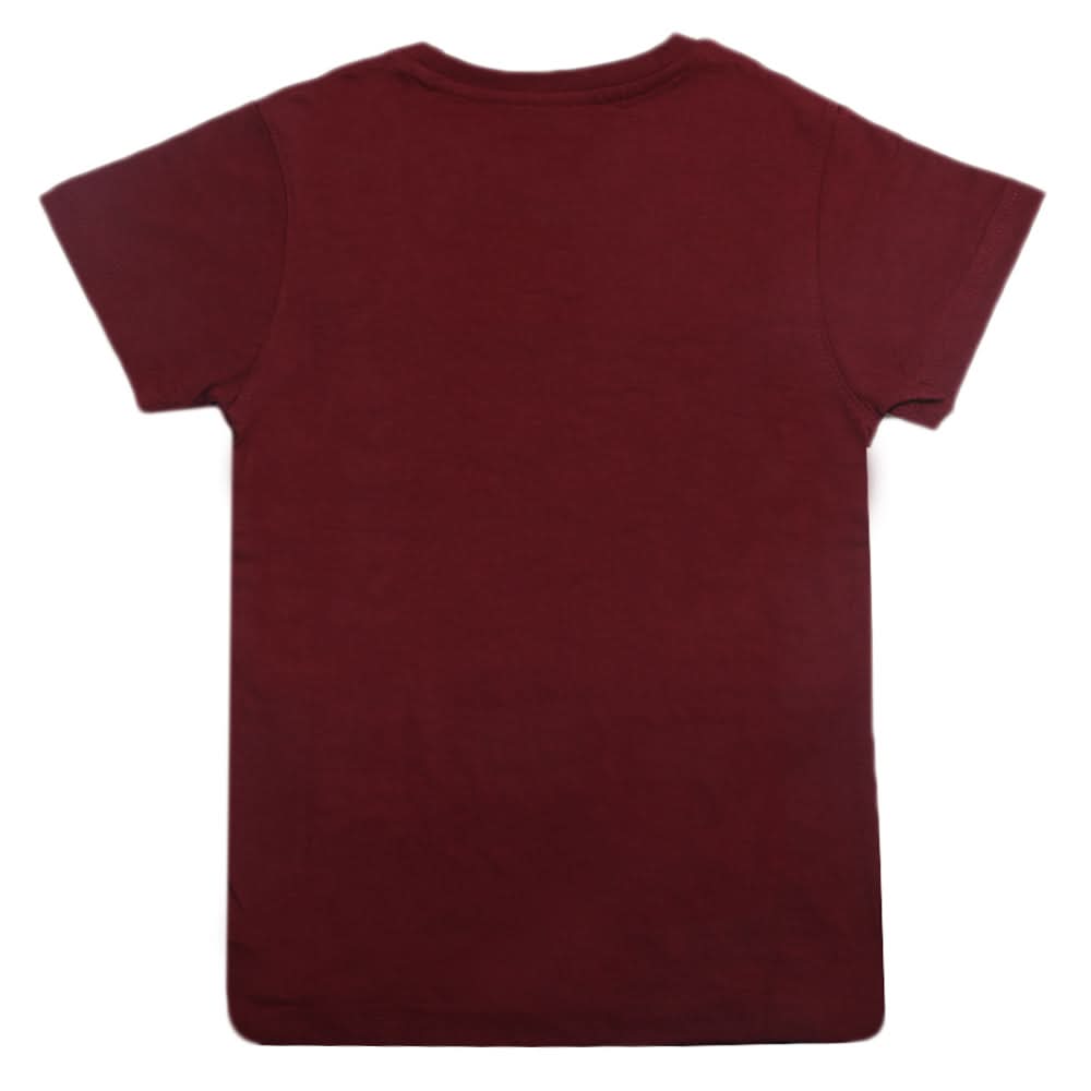 Boys Half Sleeves Fashion T-Shirt -Maroon, Kids, Boys T-Shirts, Chase Value, Chase Value