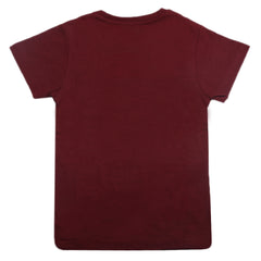 Boys Half Sleeves Fashion T-Shirt -Maroon, Kids, Boys T-Shirts, Chase Value, Chase Value